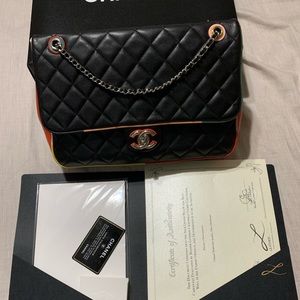 COPY - Chanel multicolored with lambkin leather..